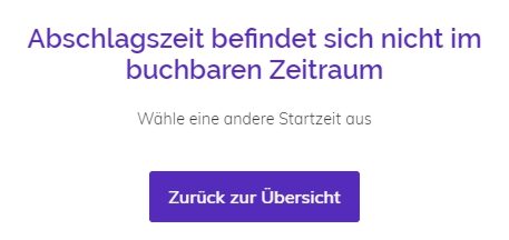 Abschlagszeit nicht buchbar
